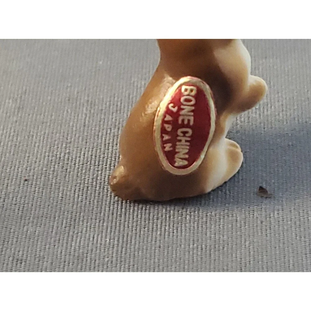 3 Vtg Bone China Ceramic Japan collectibles Rabbit Bunny Brown Mini Trinket Read